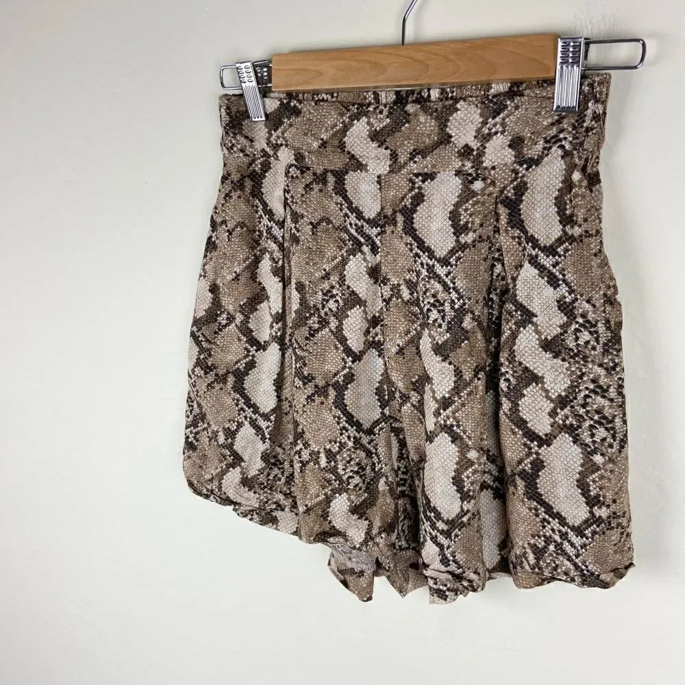 H&M Wide-Cut Snake Print Shorts